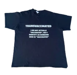 Transvaccinated Funny Humor Graphic Black T-shirt thumbnail 1