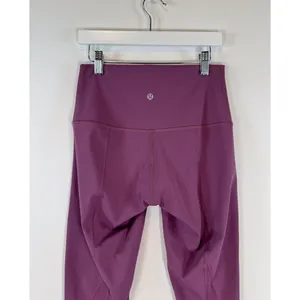 Lululemon Women Leggings Purple Wunder Under Crop Scallop Pull On Stretch Size 6 thumbnail 9