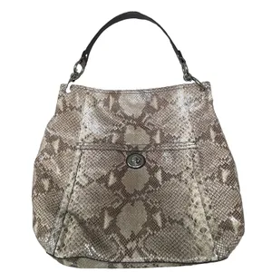 Coach Park Python Snake Print Leather Shoulder Hobo Bag Y2K Style Tan Shiny thumbnail 2