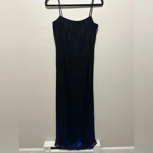 Vintage Betsy & Adam by Jaslene Gown 12P Fits Modern 6 Beaded Maxi Slip Dress thumbnail 5