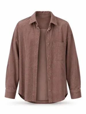 ASOS Design Oversized Corduroy Button Up Shirt Women’s 0 Dusty Rose thumbnail 2