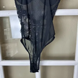 Unbranded Black Lace & Mesh Teddy Bodysuit with Underwire Size Small thumbnail 8