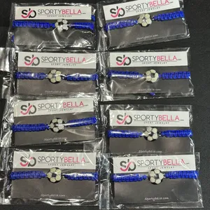J456 Bulk Bundle of 8 NWT Sporty Bella Adjustable Soccer Bracelets thumbnail 1