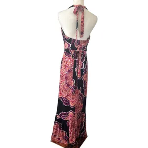 BISOU BISOU Baby Doll Boho Artsy Y2K Maxi Dress Crochet Halter 8 Michele Bonbot thumbnail 6