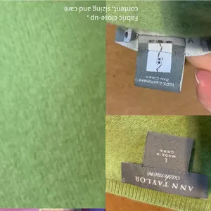 Ann Taylor Green Pure Cashmere Knit Pull Over V-Neck Sweater (L) thumbnail 9