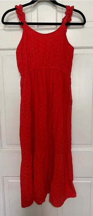 Jessica Simpson Coral Midi Dress with Twisted Shoulder Straps thumbnail 1