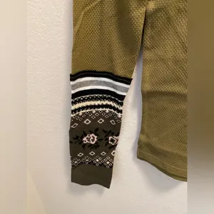 NWT Free People Mikah Layering Cuff Thermal Top Army Combo thumbnail 9