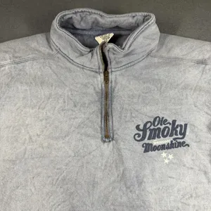 Comfort Colors Sweatshirt Womens Small Blue Fleece 1/4 Zip Ole Smoky Moonshine thumbnail 4