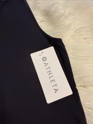 Athleta black Racerback Tank Top size XS brand new length 21” bust 30” thumbnail 2