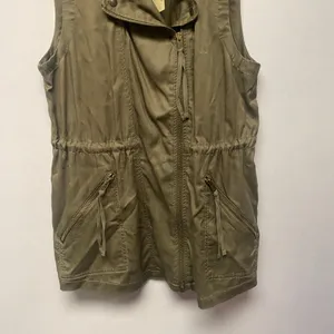 NWT American Eagle Outfitters Olive Green Utility Vest Jacket Moto‎ Style Medium thumbnail 3