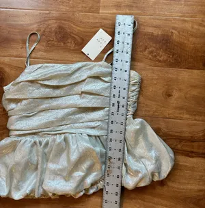 A New Day Women’s Metallic Silver Ruched Peplum Cami Top Size M New With Tags thumbnail 4