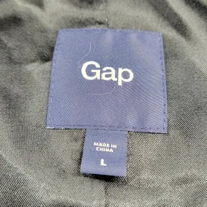 Gap Womens Vest Large Black Wool Blend Plunging Neck Waist Tie Double Breasted thumbnail 13