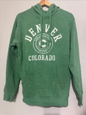 Point Sportswear Denver Colorado Green Graphic Hoodie Small thumbnail 1