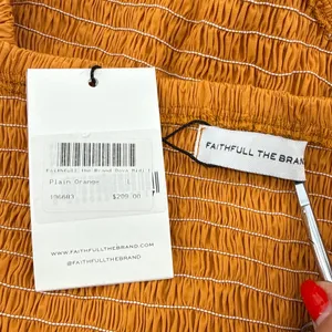 NWT Faithfull The Brand Deva Midi‎ Dress Plain Orange Smocked Cut Out Large thumbnail 7