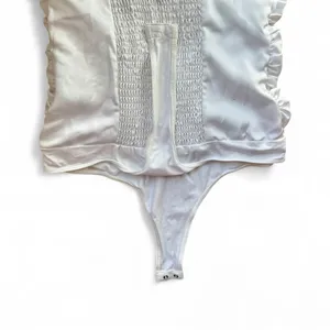 ASTR The Label Shayne Ruched Halter Bodysuit Women M White Keyhole Going Out thumbnail 5