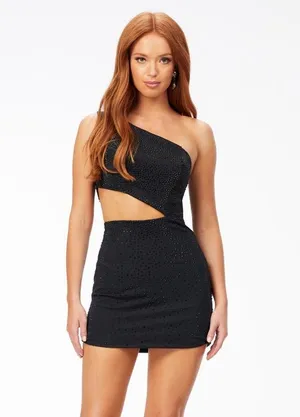 Ashley Lauren sparkle black dress size 4 thumbnail 1