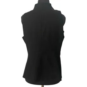 Anthropologie Tabitha Black Ruffle Collar Sleeveless Blazer Vest Wool Blend 6 thumbnail 3