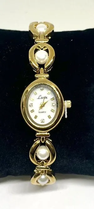 Gold Tone Pearl Vintage Dainty Style Watch thumbnail 1