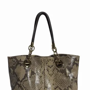Cynthia Rowley Snakeskin Shoulder Bag Genuine Leather Gold‎ Hardware Mob wife thumbnail 5
