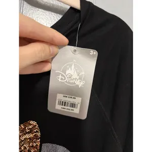 NEW Disney Parks Disneyland Black Minnie Bow Ears Sequin Glitter T-shirt S thumbnail 3
