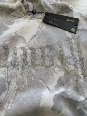 YoungLA Bling Camo Hoodie Grey Spring Hoodie Women’s Size Small Hunting Season thumbnail 4