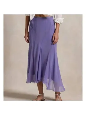 Polo Ralph Lauren Amla Midi Skirt in Lavender Purple 6 Womens Chiffon thumbnail 10