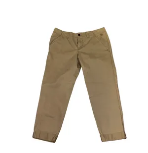 Vintage cuffed khaki pants stitched rolled hem embroidered moose logo thumbnail 2