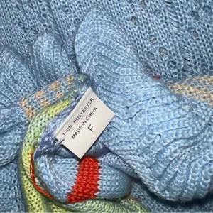 Light Blue One-Shoulder Crochet Maxi Dress thumbnail 9