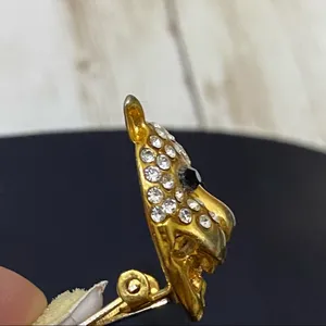 Vintage Jaguar Head Clip On Earrings thumbnail 11
