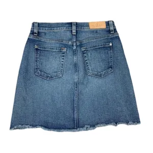 Seven 7 for all mankind frayed stretch denim blue summer 90’s Y2K Mini Skirt 27 thumbnail 3