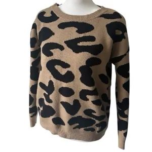 Leopard Print Sweater - Tan and Black thumbnail 5