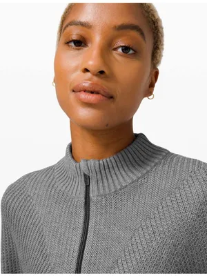 Lululemon Softer Still Wrap Cashmere Blend Zip Up Cardigan Size Medium Large thumbnail 16