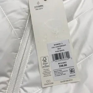 Calia by Carrie Women's Fall Lightweight Vest in Pure White size L NWT thumbnail 5