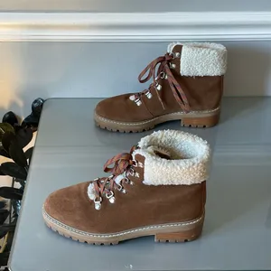 The Fix Mika Brown Suede Shearling Hiking Boots 7.5 thumbnail 2