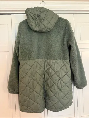 Lands End green Sherpa quilted jacket size small thumbnail 5