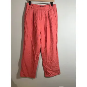 Banana Republic Lina Straight Linen Pant Coral High Rise‎ Relaxed 6 882876-04 thumbnail 2