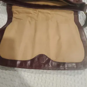 Vintage Burgundy Brown Textured Leather HOBO Brand Shoulder Bag (#19) thumbnail 6