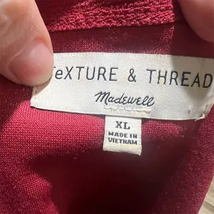 Madewell Women's XL Red V-Neck Wrap Blouse Long Sleeve Casual Top thumbnail 9