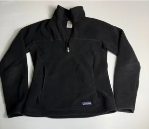 Patagonia Synchilla Fleece Pullover Jacket‎ Womens XS Black Quarter Zip thumbnail 1