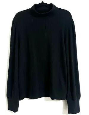 NWT J. Crew Brushed Ribbed Puff Sleeve Mockneck Sweater XL thumbnail 1