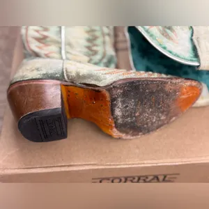 Corral Turquoise and Brown Western Boots Size 7M thumbnail 3