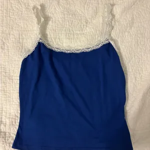 Blue Lace Trim Cami Top Size M thumbnail 1