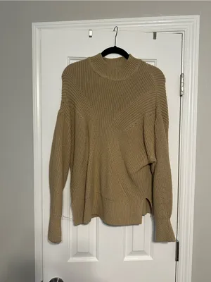ASOS Miss Selfridge Camel Funnel Neck Split Hem Knit thumbnail 4