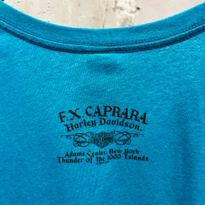 Women's Blue Eagle Graphic Brass Studded Short Sleeve Biker Tee thumbnail 5
