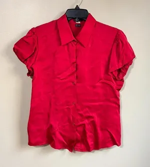 Theory large red short‎ sleeve blouse thumbnail 1