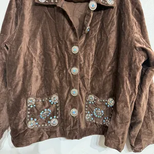 Don't Mess With Texas Brown Vintage Western Jacket Sz XL thumbnail 4