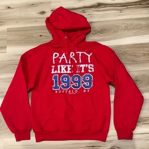 NFL Buffalo Bills 1999 Red Pullover Hoodie Men’s Small thumbnail 1