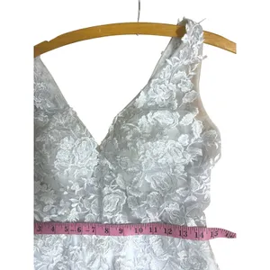 Lanting Bride White Lace embroidered Mermaid Wedding Dress V-Neck S M thumbnail 4