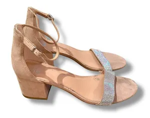 Madden NYC Lillie City Bling Ankle Strap Bock‎ Heel Sandals Sz 10 thumbnail 1