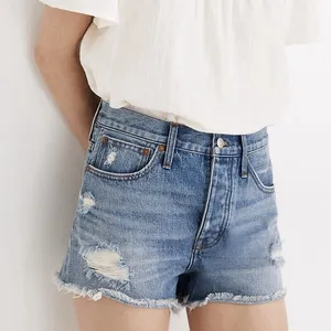 Madewell Relaxed High Waisted Denim Shorts Distressed 3 Inch Size 27 thumbnail 1